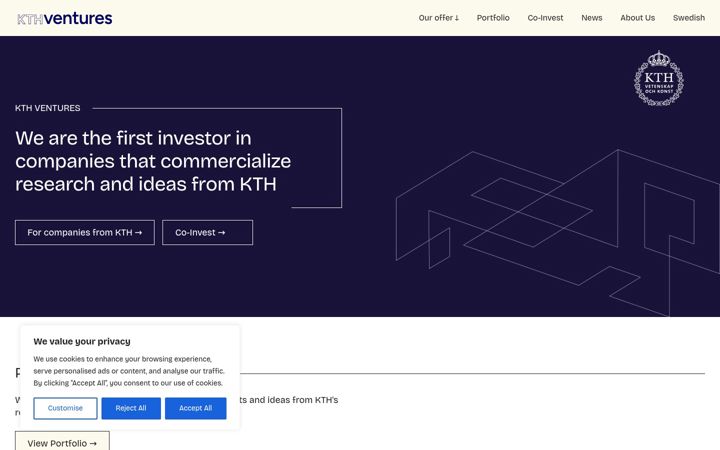 Screenshot of kthventures.se