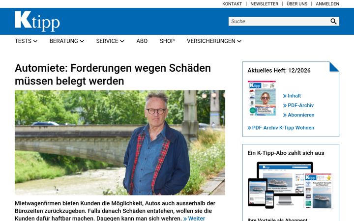 Screenshot stránky ktipp.ch
