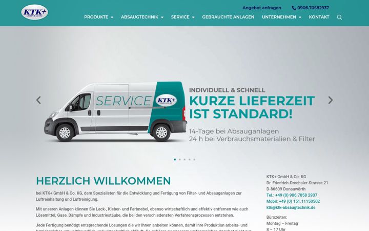 Screenshot of ktk-absaugtechnik.de