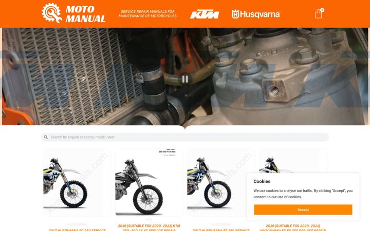 Snímek obrazovky ktm-manuals.com