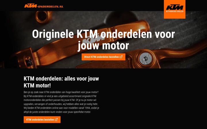 Screenshot of ktm-onderdelen.nl