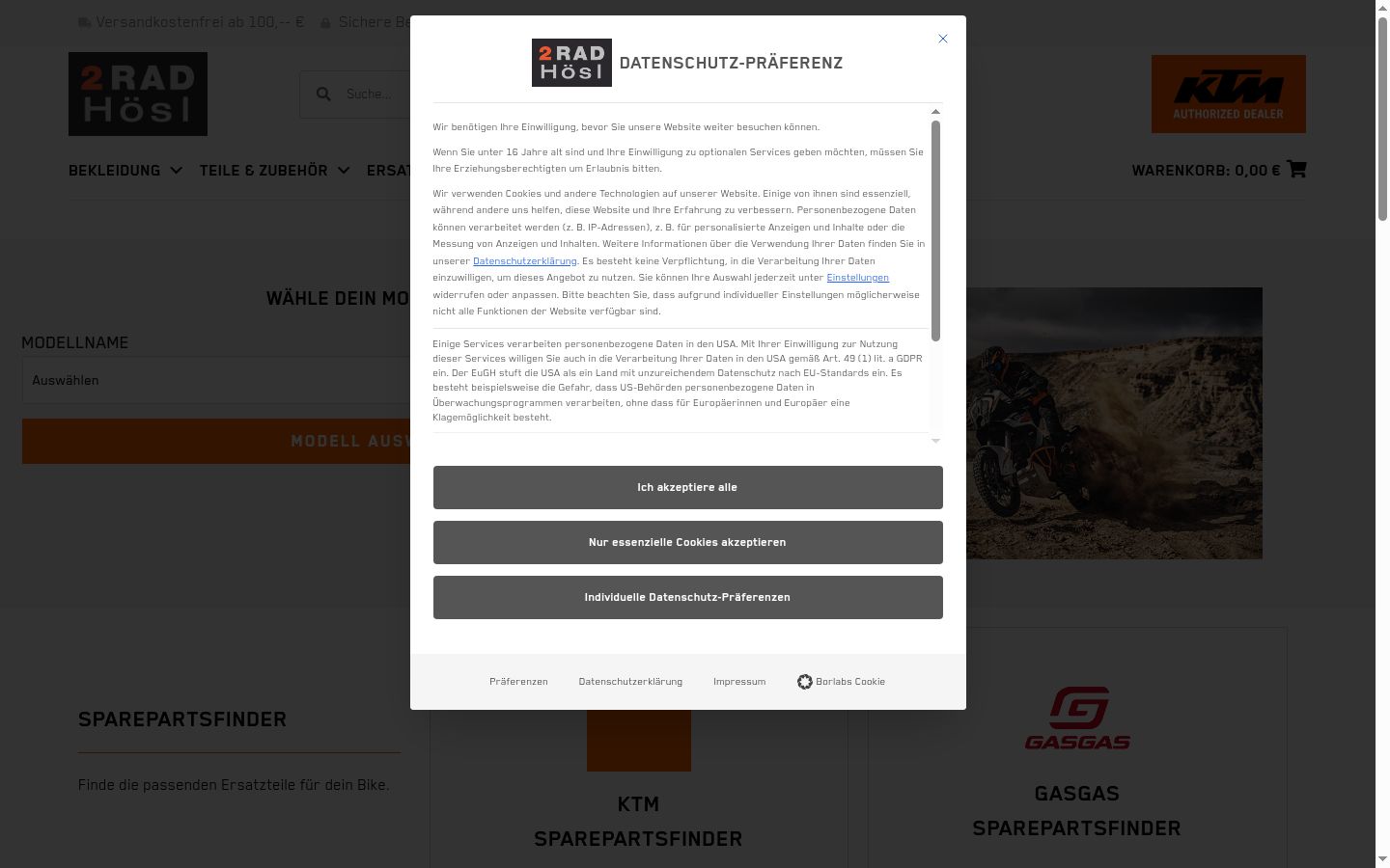 Sutikimo reklamjuostės, rodytos prieš bet kokią sąveiką, ekrano kopija