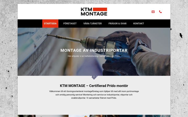 Screenshot of ktmmontage.se