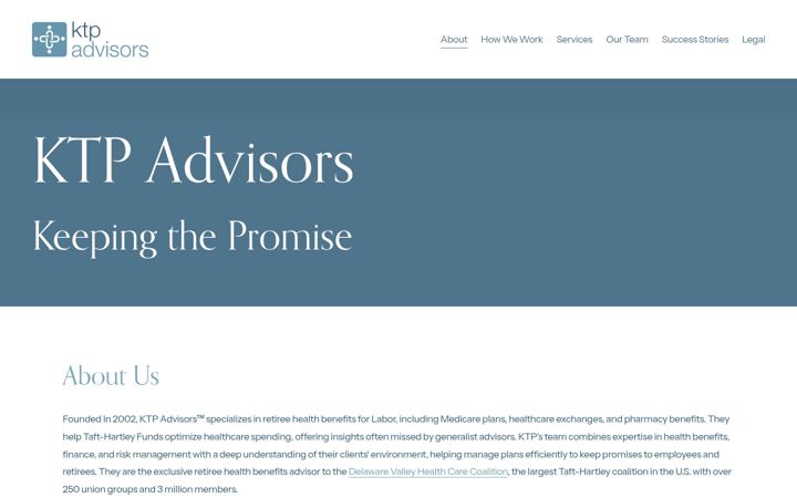 Screenshot of ktpadvisors.com