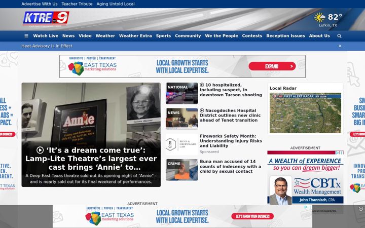 Screenshot of ktre.com