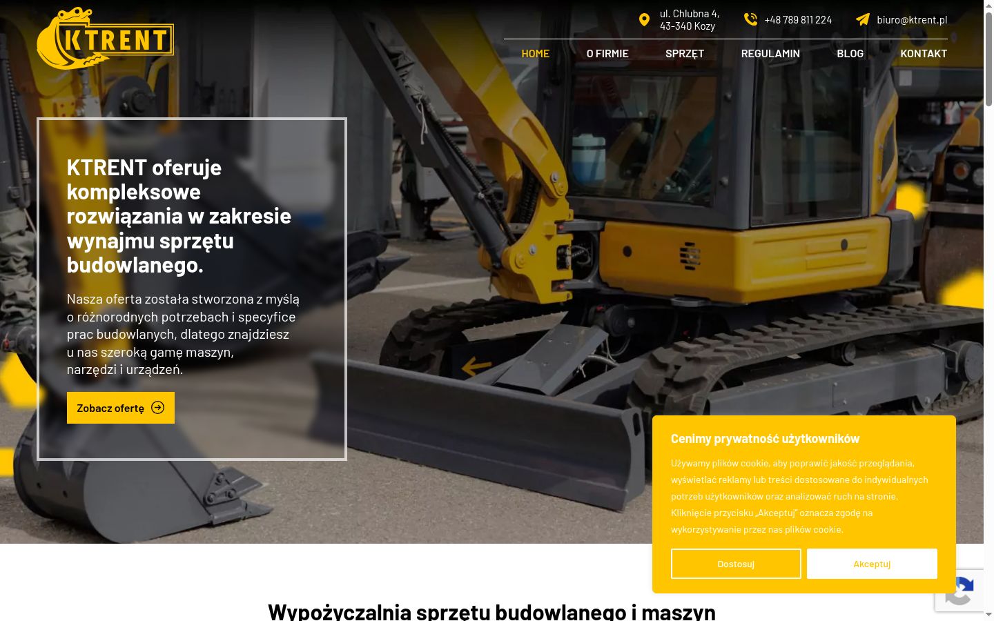 Zrzut ekranu banera zgody wyświetlanego przed jakąkolwiek interakcją