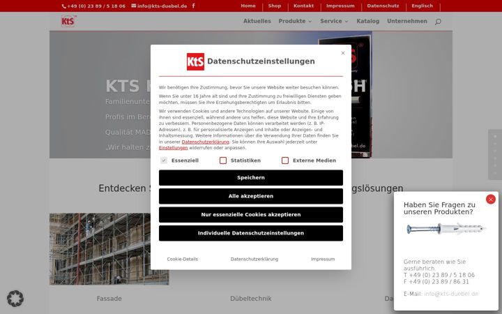 Screenshot of kts-duebel.com