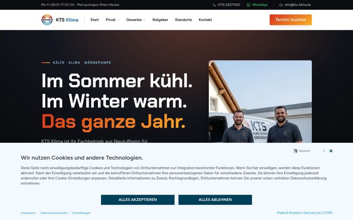 Screenshot of kts-klima.de