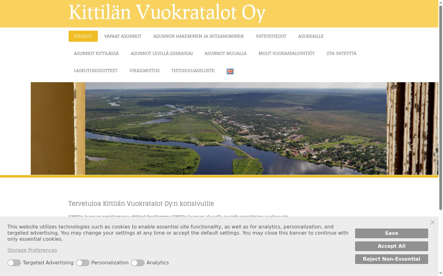 Ekrānuzņēmums ar piekrišanas baneri, kas tika rādīts pirms jebkādas mijiedarbības