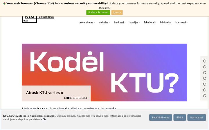 Screenshot of ktu.lt