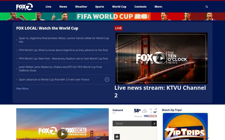 Captură de ecran a ktvu.com
