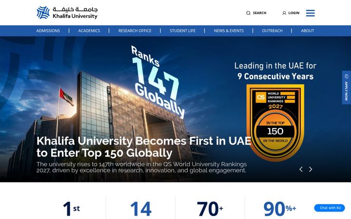 Screenshot of ku.ac.ae
