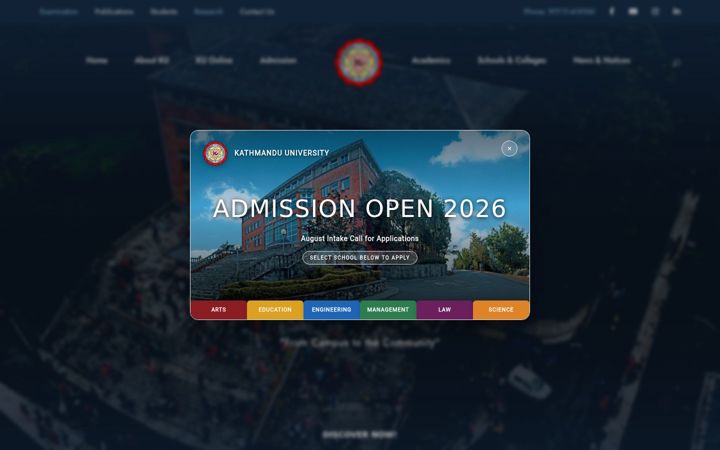 Screenshot of ku.edu.np