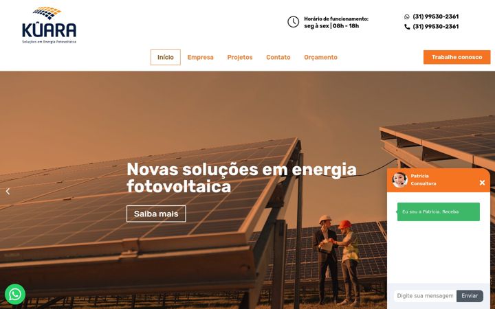 Screenshot of kuaraenergiasolar.com.br