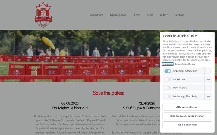 Screenshot of kubbclubsolothurn.ch