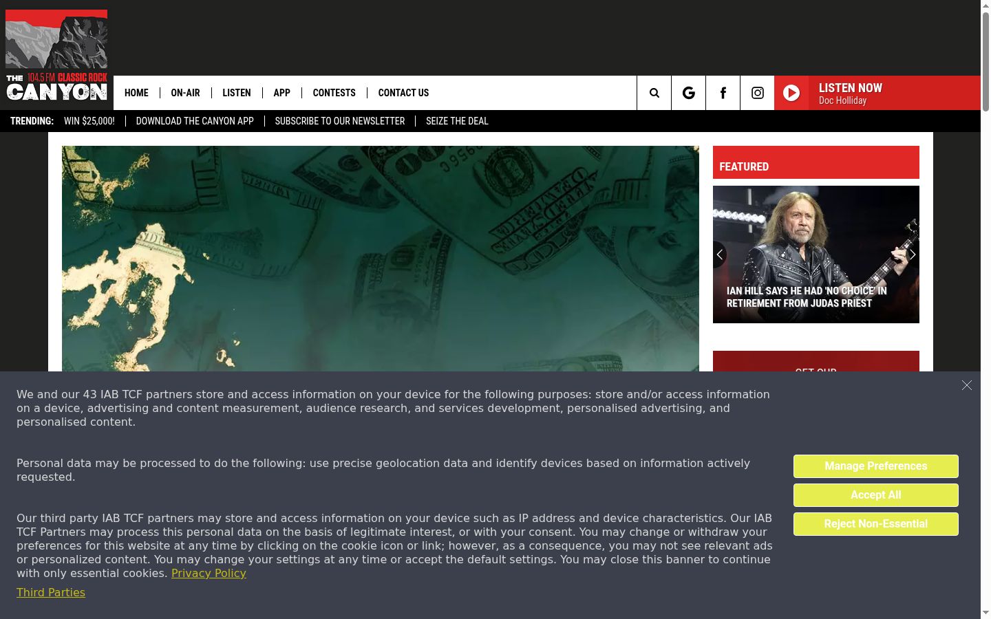 Screenshot tal-banner tal-kunsens muri qabel kwalunkwe interazzjoni