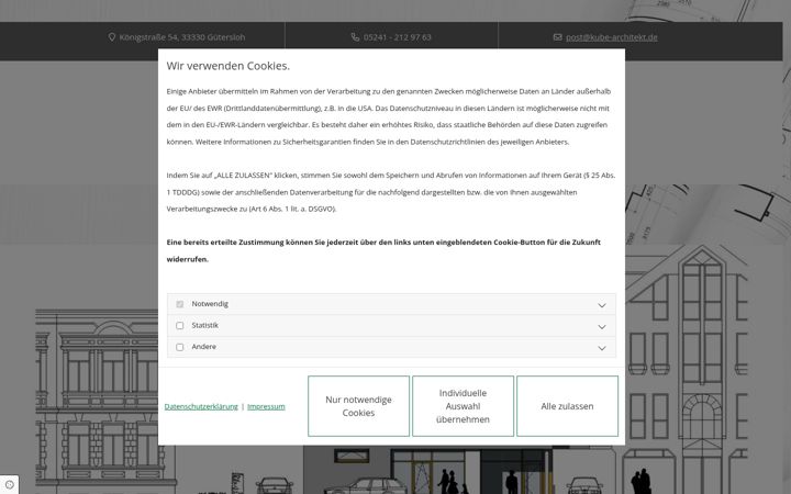 Screenshot of kube-architekt.de