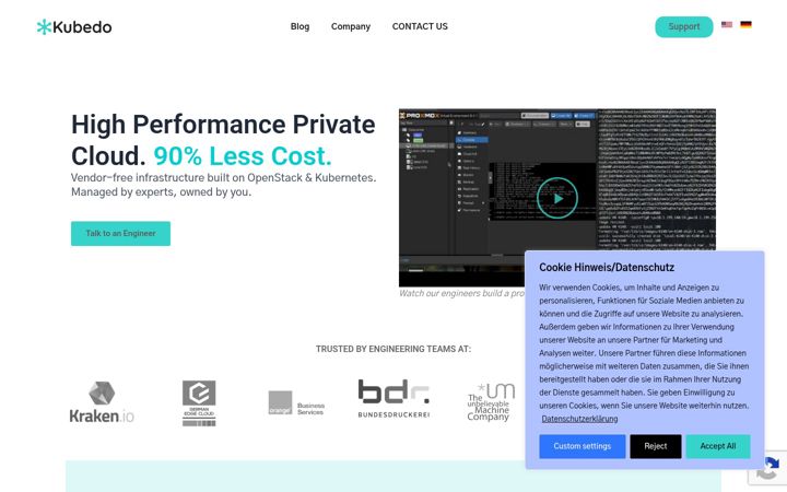 Screenshot of kubedo.com