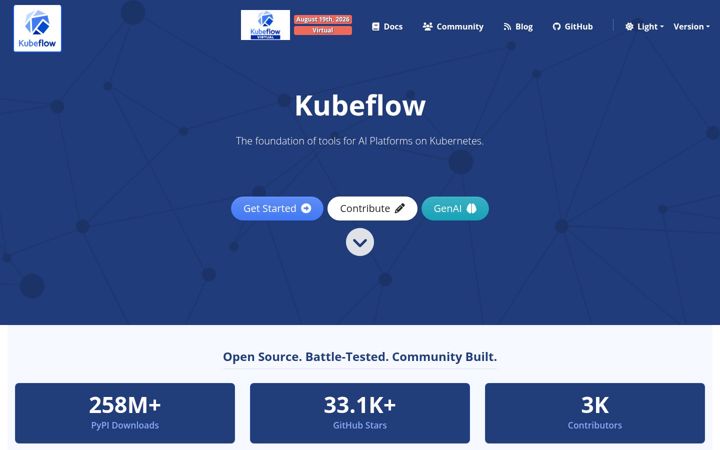 Screenshot of kubeflow.org