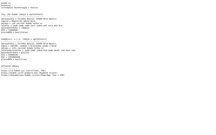 Screenshot of kubek.cz