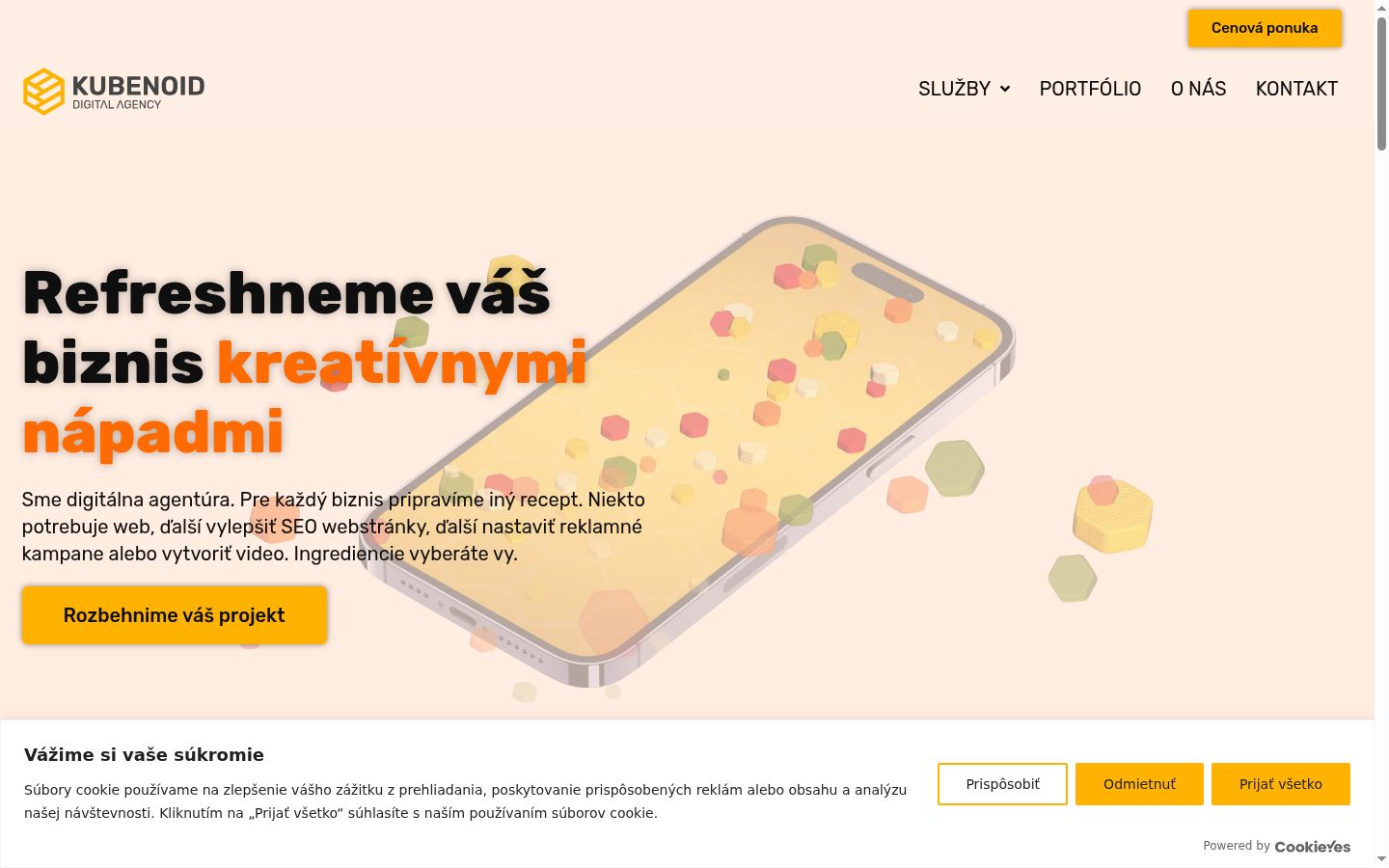 Ekrānuzņēmums ar piekrišanas baneri, kas tika rādīts pirms jebkādas mijiedarbības