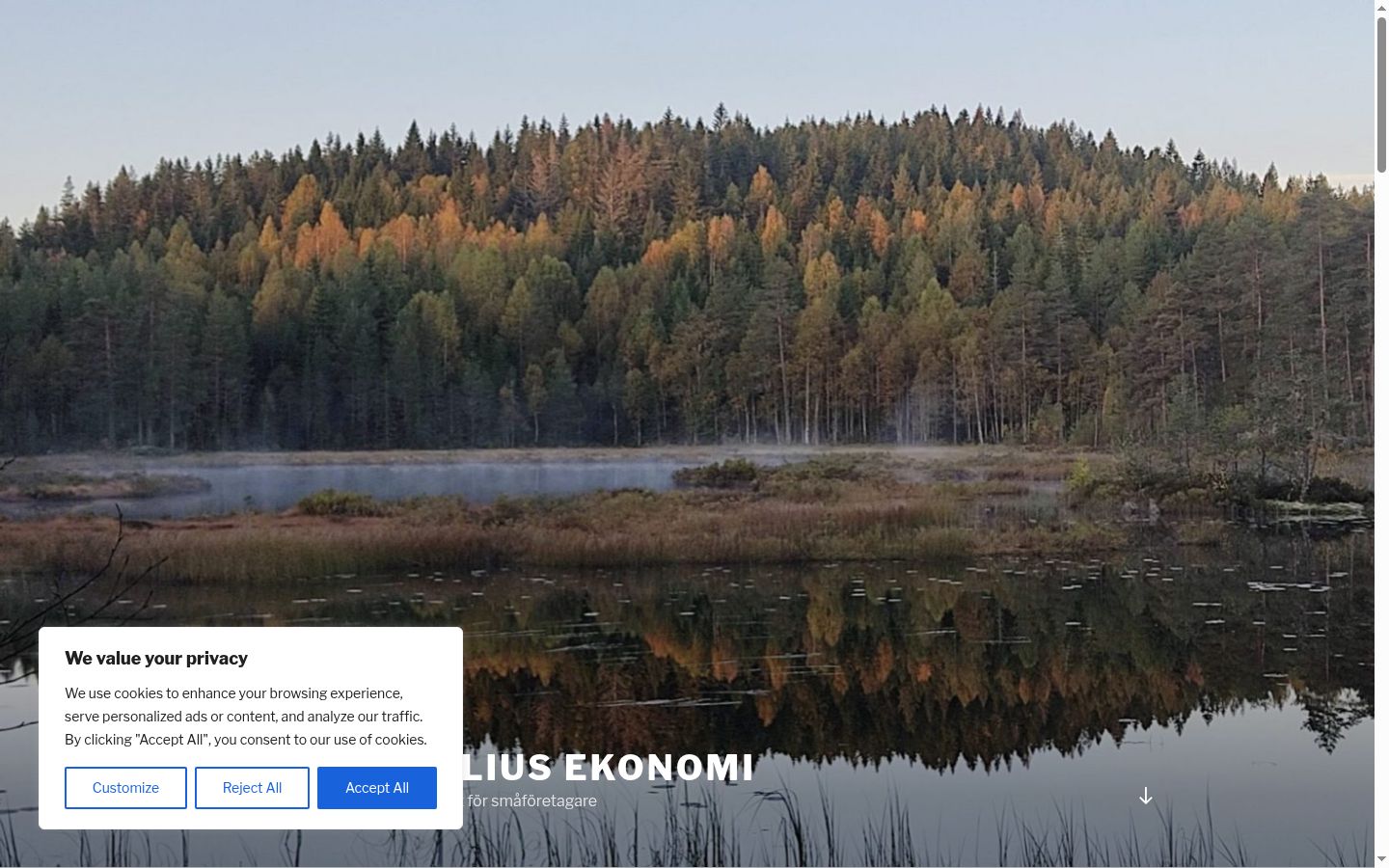 Ekrānuzņēmums ar piekrišanas baneri, kas tika rādīts pirms jebkādas mijiedarbības