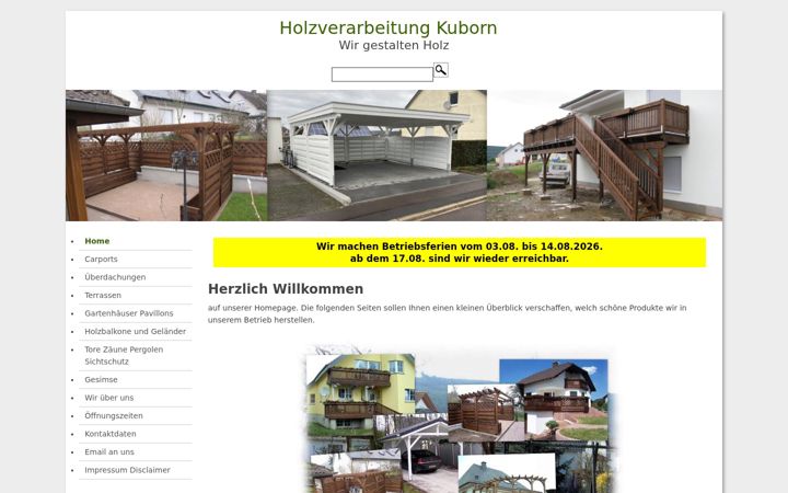 Screenshot of kuborn-holz.de