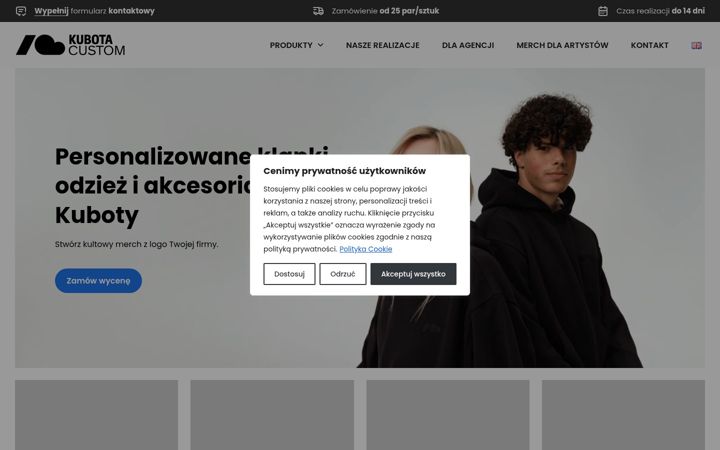 Screenshot di kubotacustom.com