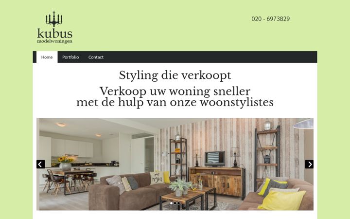 Screenshot of kubusmodelwoningen.nl