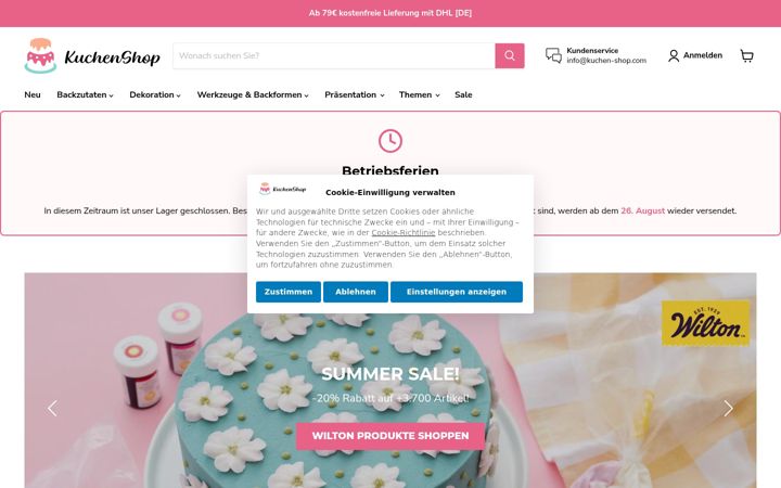 Screenshot of kuchen-shop.com