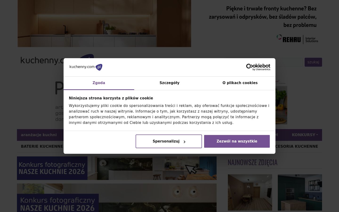 Zrzut ekranu banera zgody wyświetlanego przed jakąkolwiek interakcją