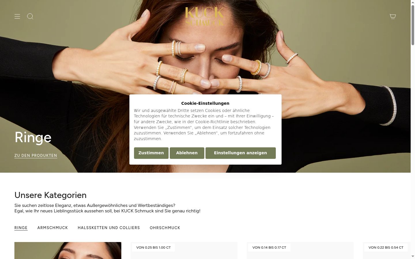 Screenshot del banner di consenso mostrato prima di qualsiasi interazione