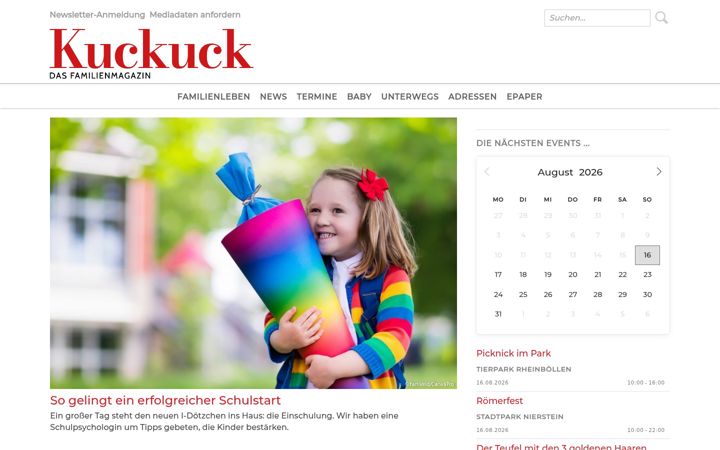 Screenshot of kuckuck-magazin.de
