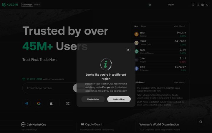 Screenshot of kucoin.plus