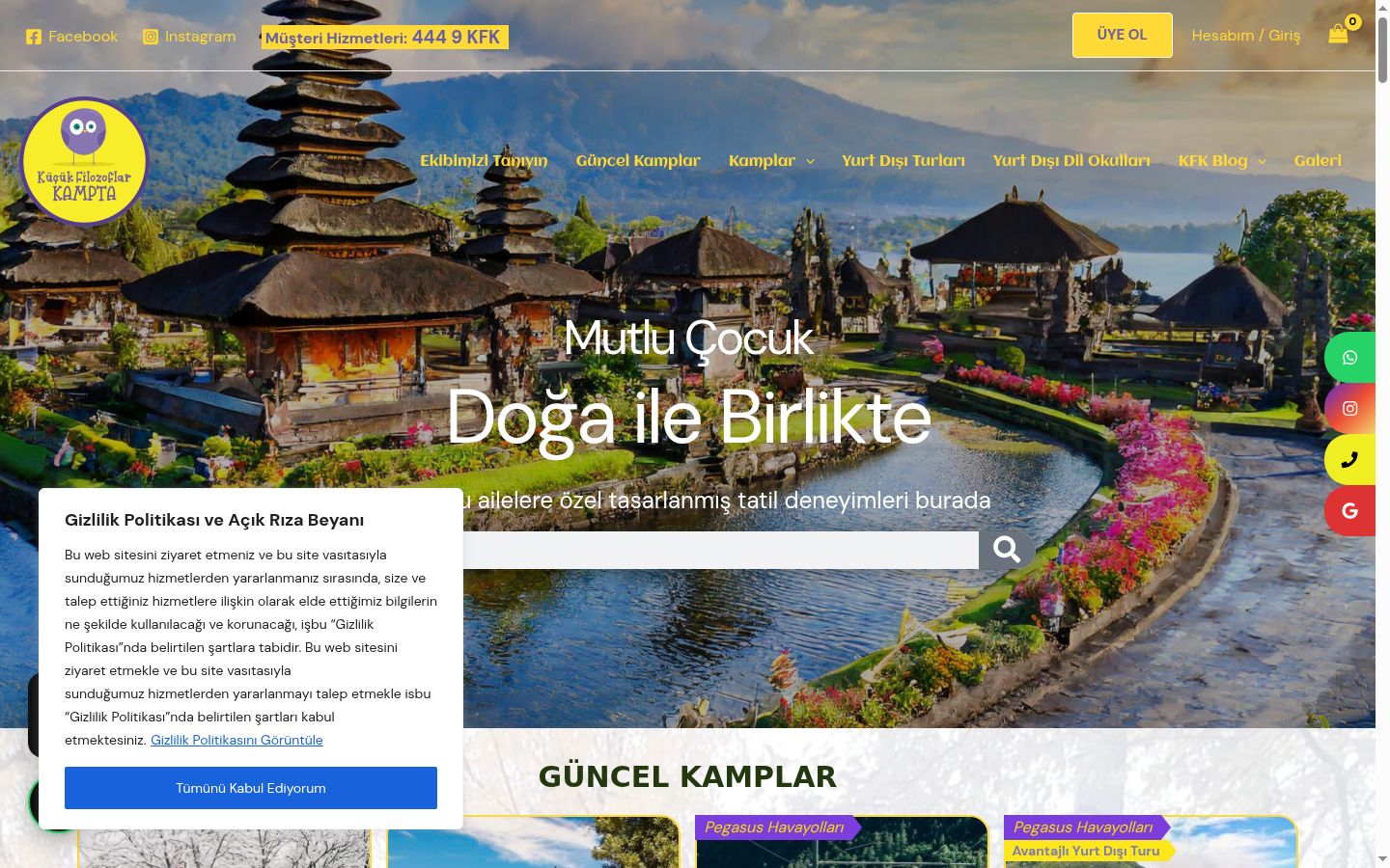 Screenshot του banner συγκατάθεσης που εμφανίστηκε πριν από οποιαδήποτε αλληλεπίδραση
