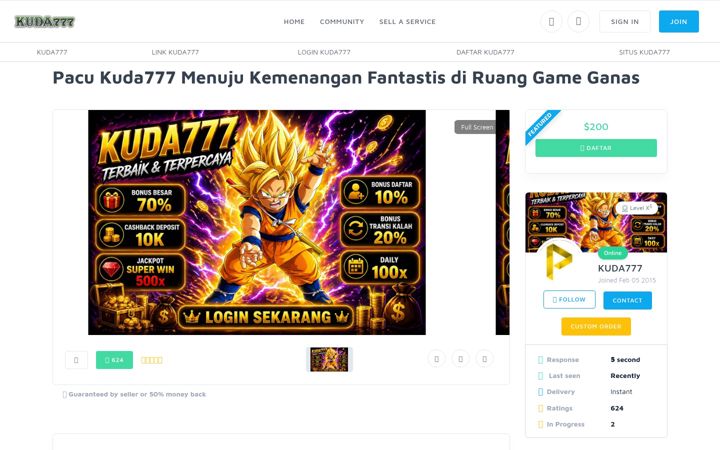 Screenshot of kuda777bet.org