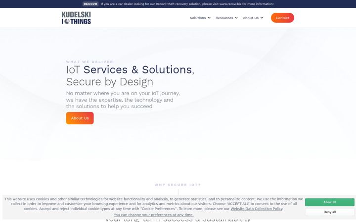 Screenshot of kudelski-iot.com