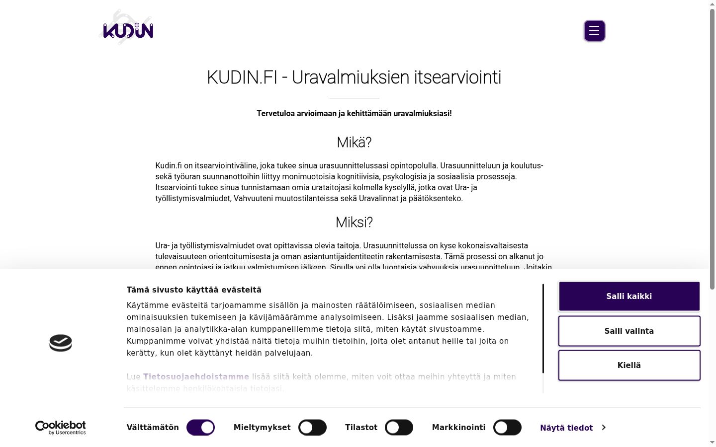 Ekraanipilt nõusolekubännerist, mida näidati enne mis tahes suhtlust