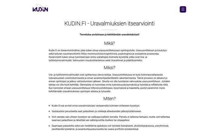 Screenshot of kudin.fi