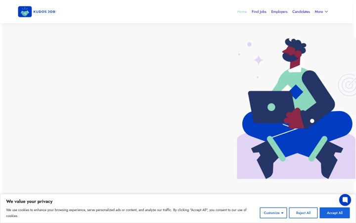 Екранна снимка на kudosjob.com
