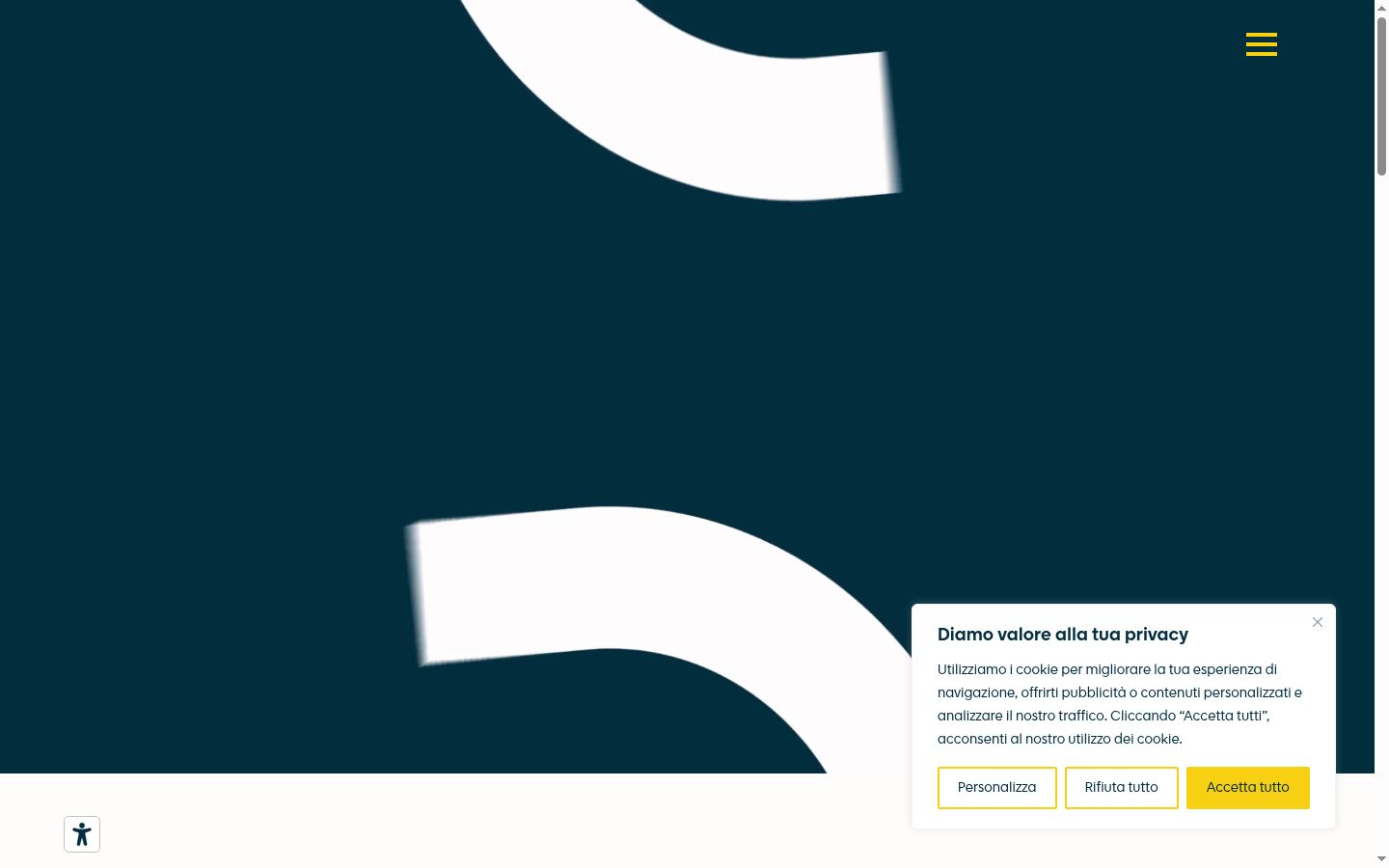 Screenshot of the consent banner shown before any interaction