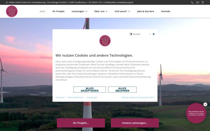 Screenshot of kuebler-umweltplanung.de