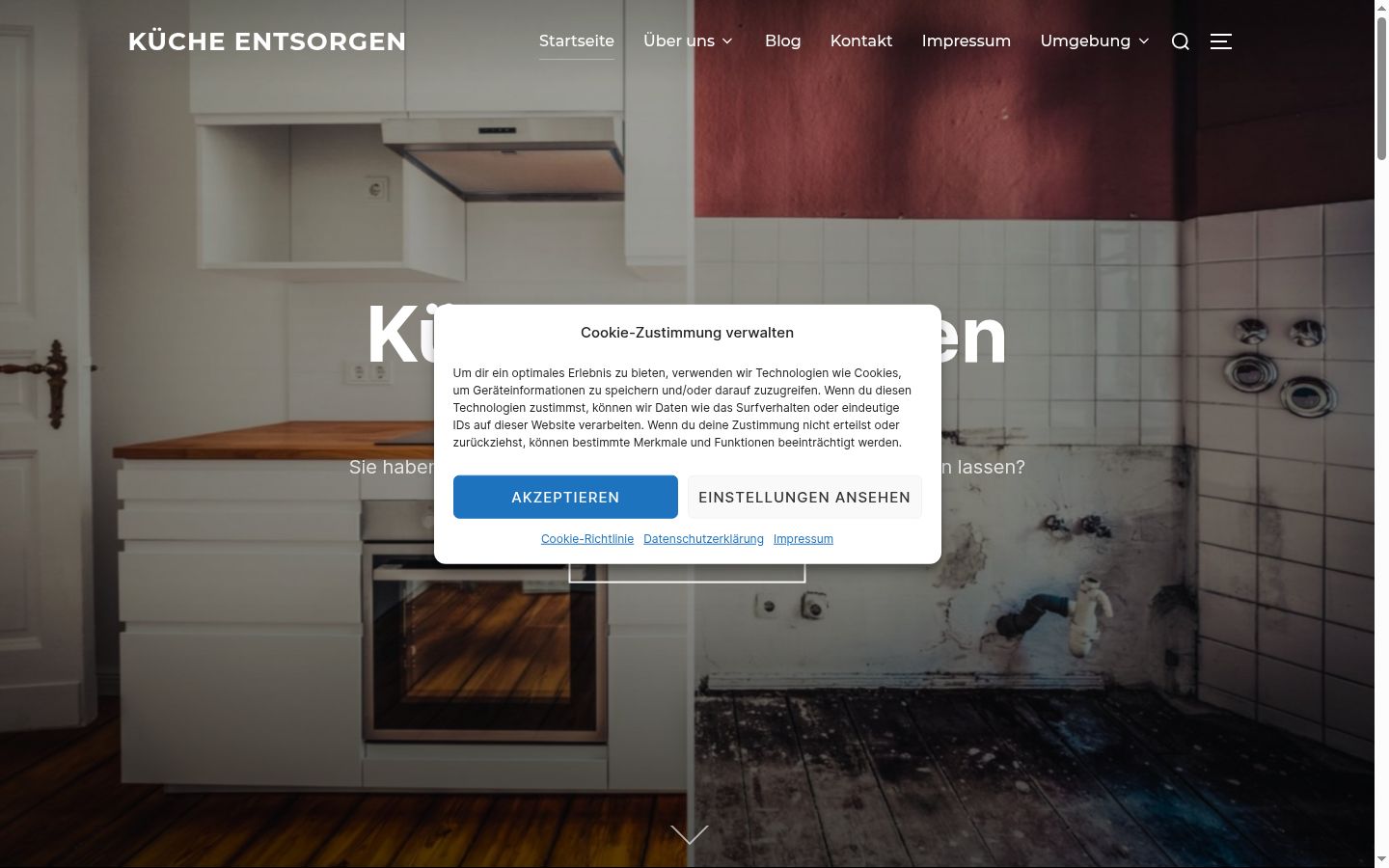 Screenshot of the consent banner shown before any interaction