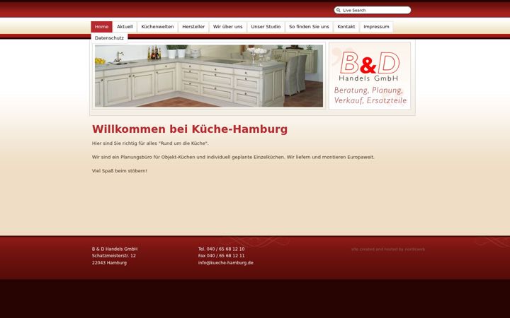 Screenshot of kueche-hamburg.de