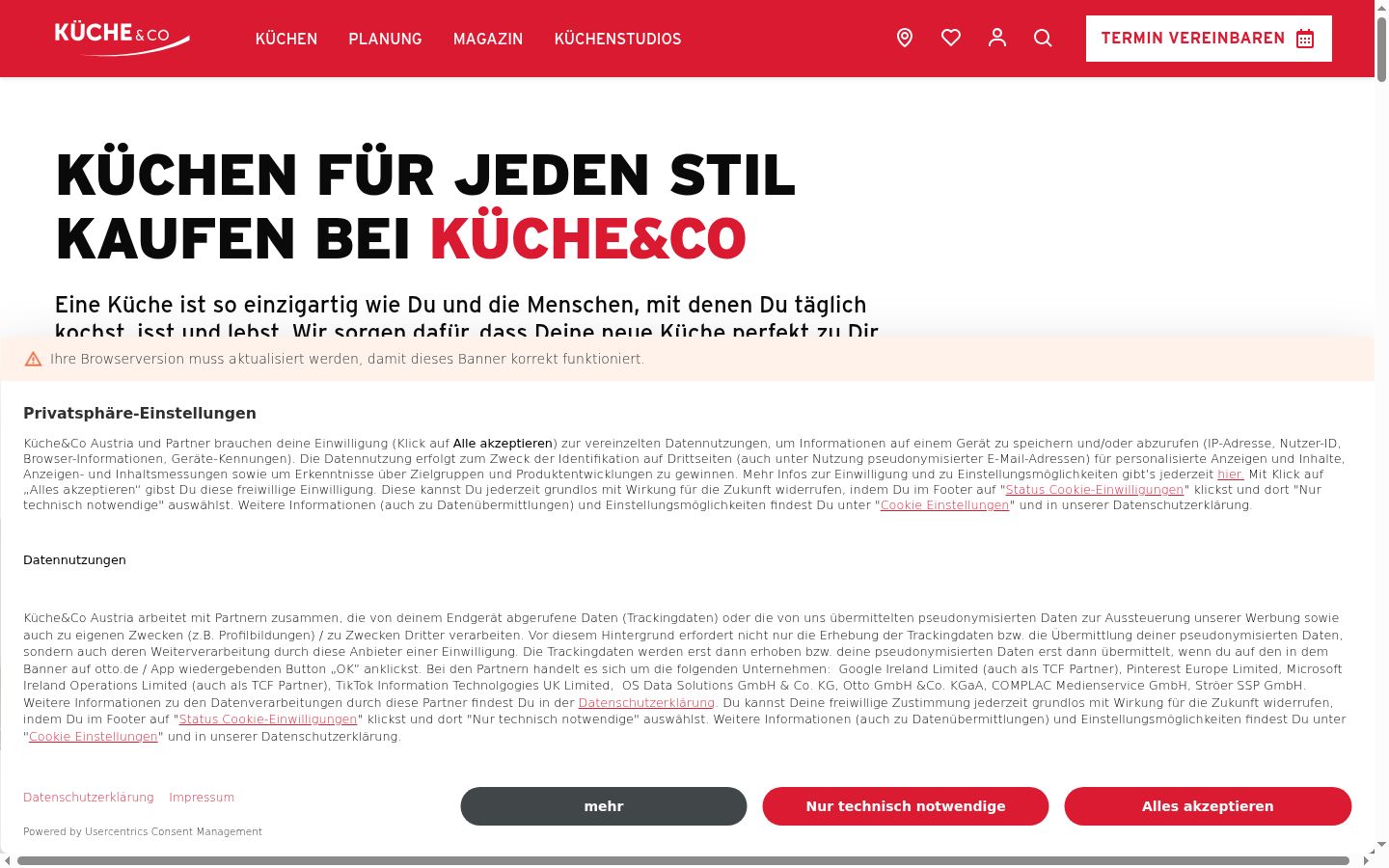 Sutikimo reklamjuostės, rodytos prieš bet kokią sąveiką, ekrano kopija