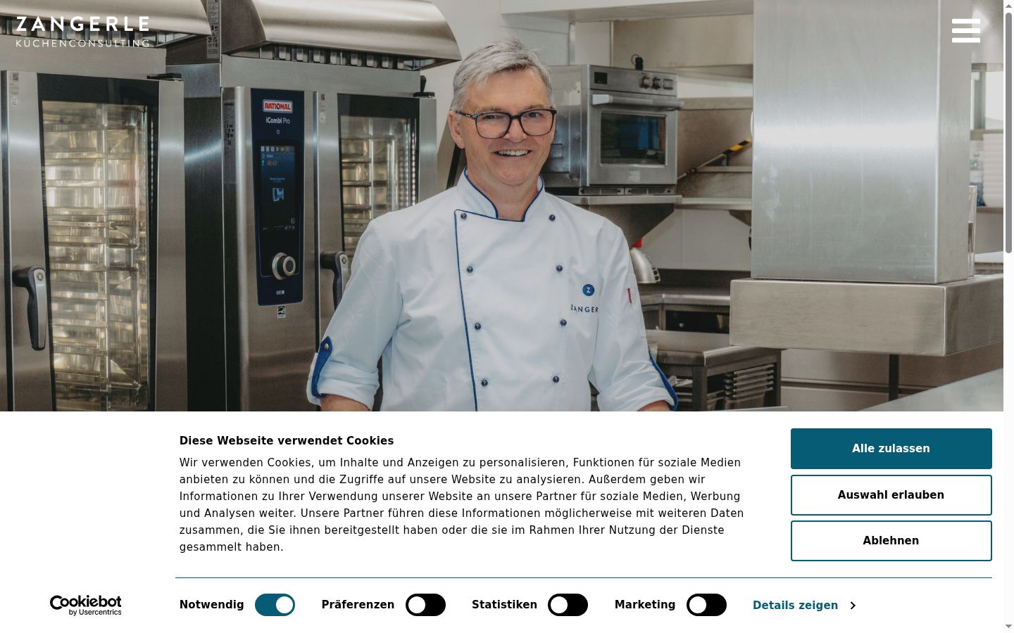 Screenshot del banner di consenso mostrato prima di qualsiasi interazione