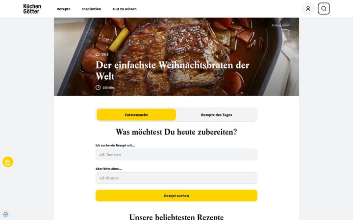 Kuvakaappaus sivustosta kuechengoetter.de
