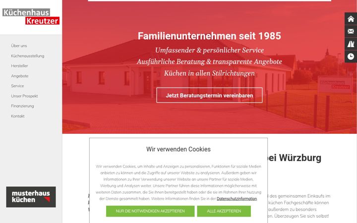 Snímek obrazovky kuechenhaus-kreutzer.de