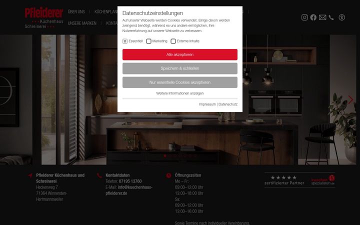 Screenshot of kuechenhaus-pfleiderer.de