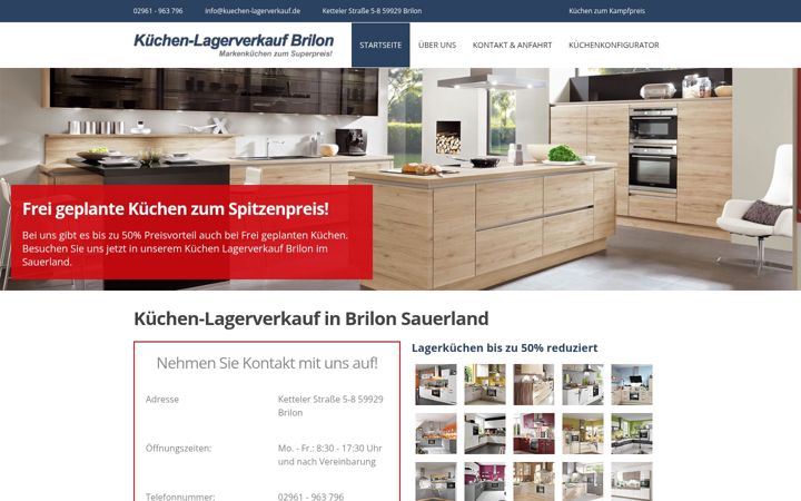Screenshot of kuechenlagerverkauf-brilon.de